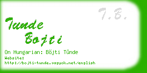 tunde bojti business card